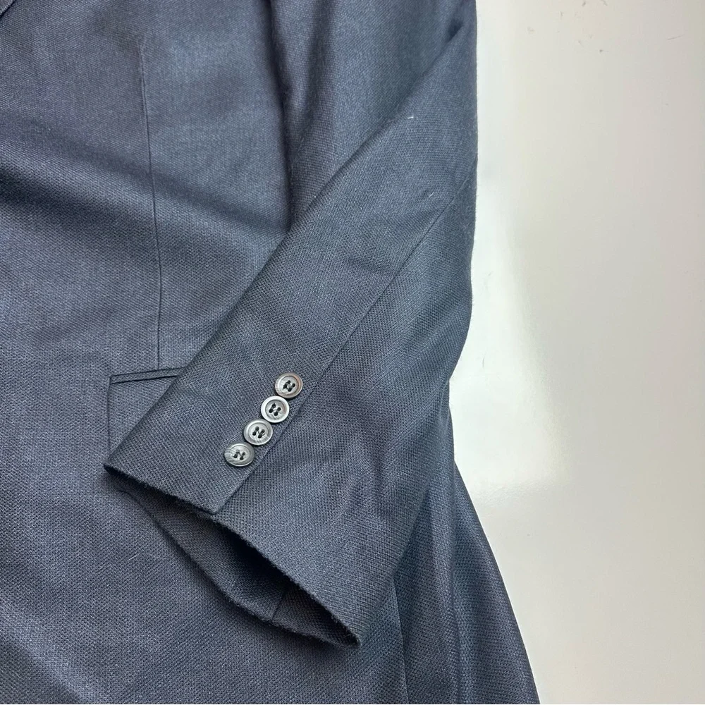 Oscar de la Renta Silk Wool Navy Blazer | Heritage Office Classic | 46L